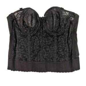 GODDESS 34 B Black Floral Lace Longline Bustier Bra Lingerie GD0689BLK S…